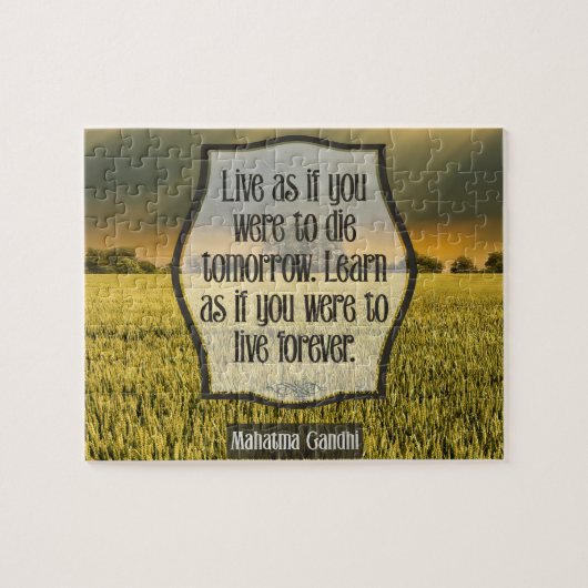 マハトマガンジー感動的引用文「ライブ」 ジグソーパズル (横)