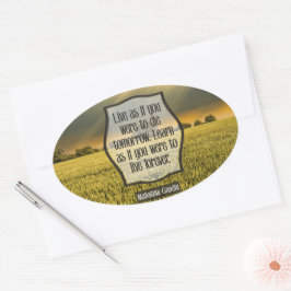 マハトマガンジー感動的引用文「ライブ」 楕円形シール