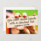 マハトマガンジー感動的引用文「握手」 ポストカード (正面/裏面)