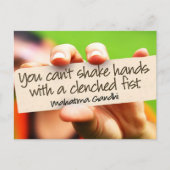 マハトマガンジー感動的引用文「握手」 ポストカード (正面)