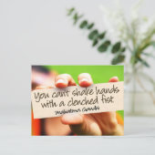 マハトマガンジー感動的引用文「握手」 ポストカード (スタンド正面)