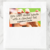 マハトマガンジー感動的引用文「握手」 長方形シール (バッグ)