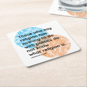 マハトマガンジー政治宗教引用文 スクエアペーパーコースター (アングル)