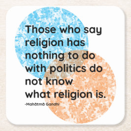 マハトマガンジー政治宗教引用文 スクエアペーパーコースター