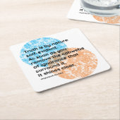 マハトマガンジー真実引用文 スクエアペーパーコースター (アングル)