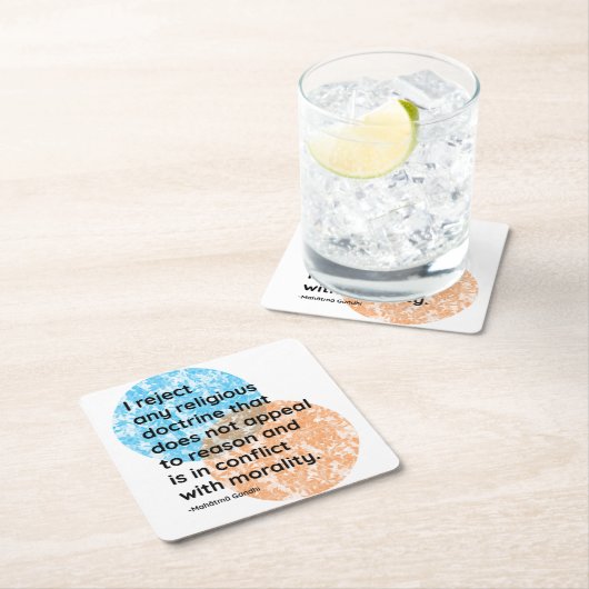 マハトマガンジー道徳と宗教引用文 スクエアペーパーコースター (インサイチュ)