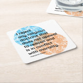 マハトマガンジー道徳と宗教引用文 スクエアペーパーコースター (アングル)