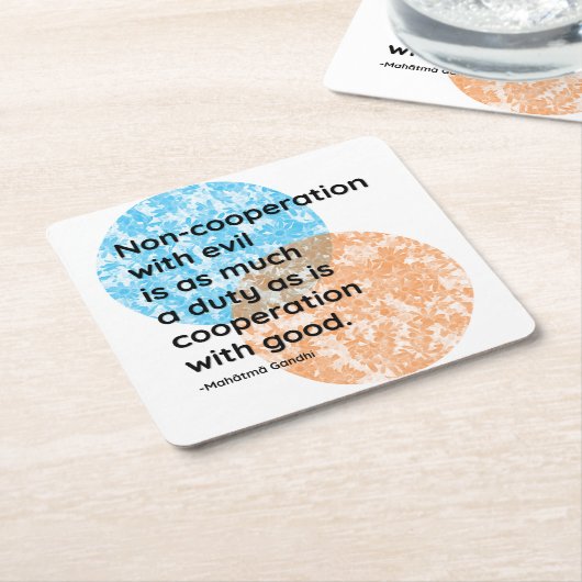 マハトマガンジー非協力引用文 スクエアペーパーコースター (アングル)