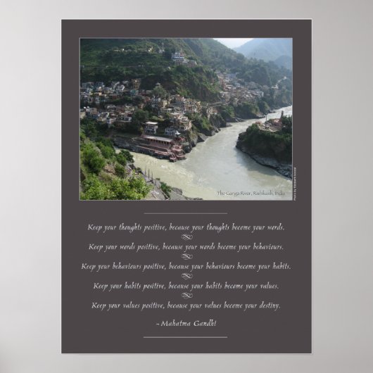 マハトマガンディウィズダム引用文 ポスター (正面)