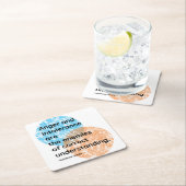 マハトマガンディエネーズ引用文 スクエアペーパーコースター (インサイチュ)