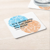 マハトマガンディジェントル引用文 スクエアペーパーコースター (アングル)