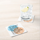 マハトマガンディハート引用文 スクエアペーパーコースター (インサイチュ)