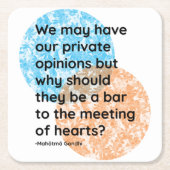 マハトマガンディハート引用文 スクエアペーパーコースター (正面)
