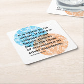 マハトマガンディハート引用文 スクエアペーパーコースター (アングル)