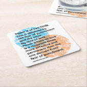 マハトマガンディパワー引用文 スクエアペーパーコースター (アングル)