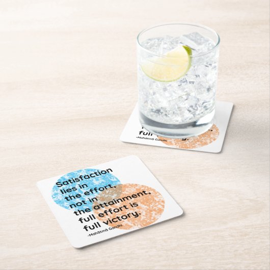 マハトマガンディビクトリー引用文 スクエアペーパーコースター (インサイチュ)