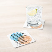 マハトマガンディピース引用文 スクエアペーパーコースター (インサイチュ)