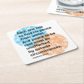 マハトマガンディピース引用文 スクエアペーパーコースター (アングル)