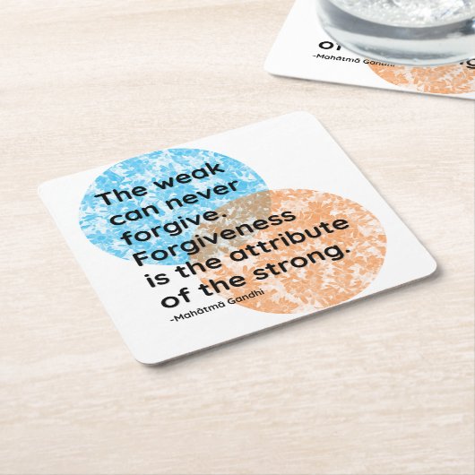 マハトマガンディフォルギネス引用文 スクエアペーパーコースター (アングル)