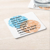 マハトマガンディブックス引用文 スクエアペーパーコースター (アングル)