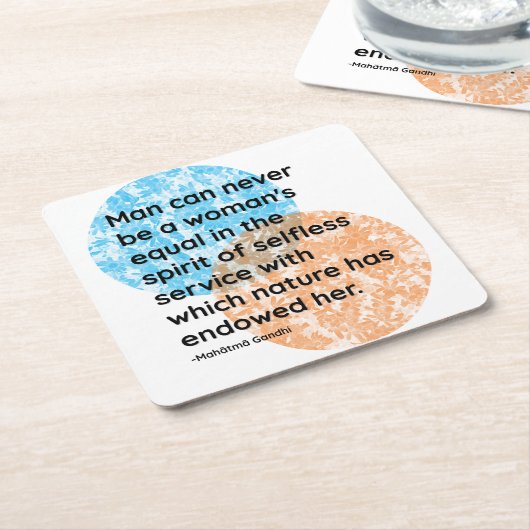 マハトマガンディマン引用文 スクエアペーパーコースター (アングル)