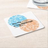 マハトマガンディライフ引用文 スクエアペーパーコースター (アングル)