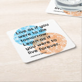 マハトマガンディライブ学引用文 スクエアペーパーコースター (アングル)