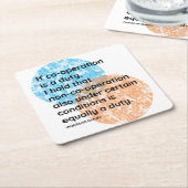 マハトマガンディ協力引用文 スクエアペーパーコースター (アングル)