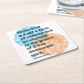 マハトマガンディ民主引用文 スクエアペーパーコースター (アングル)