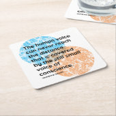 マハトマガンディ良心引用文 スクエアペーパーコースター (アングル)