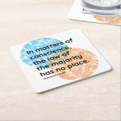 マハトマガンディ良心引用文 スクエアペーパーコースター (アングル)