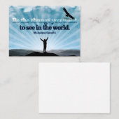 マハトマ・ガンジー感動的引用文「変化を求めて」 ノートカード (正面/裏面)