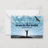 マハトマ・ガンジー感動的引用文「変化を求めて」 ノートカード (正面)