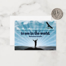マハトマ・ガンジー感動的引用文「変化を求めて」 ノートカード