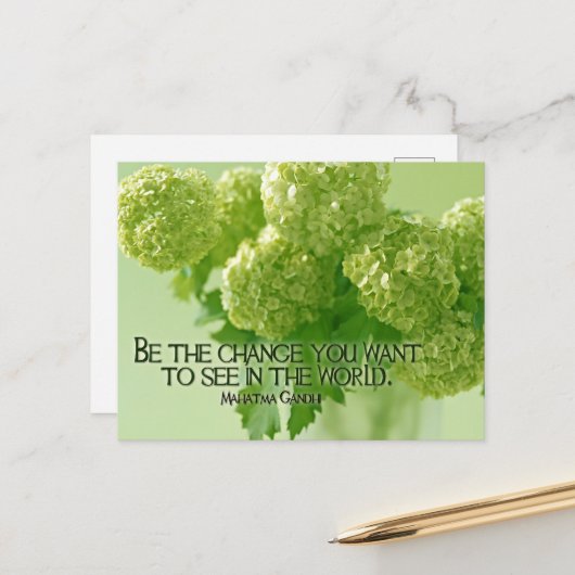 マハトマ・ガンジー感動的引用文「変化を求めて」 ポストカード (正面/裏面インサイチュ)