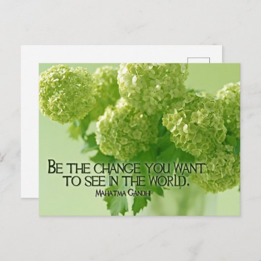 マハトマ・ガンジー感動的引用文「変化を求めて」 ポストカード (正面/裏面)