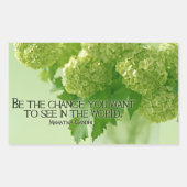 マハトマ・ガンジー感動的引用文「変化を求めて」 長方形シール (正面)