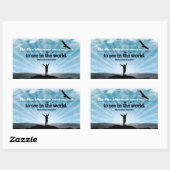 マハトマ・ガンジー感動的引用文「変化を求めて」 長方形シール (シート)