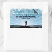 マハトマ・ガンジー感動的引用文「変化を求めて」 長方形シール (バッグ)