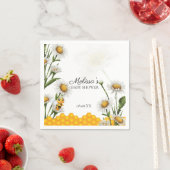 マハニカムホワイトデイジー花 スタンダードカクテルナプキン (インサイチュ)