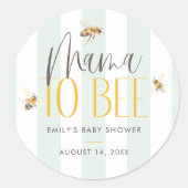 マハニーグリーンベイビーシャワーへ ラウンドシール (正面)