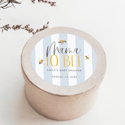 マハニーブルーベビーシャワーへ ラウンドシール