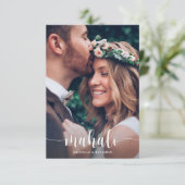 マハロエレガモダンントウエディングサンキューフォトカード サンキューカード (スタンド正面)