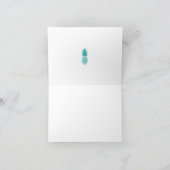 マハロティール（緑がかった色）ターコイズ熱帯性パイナップルのスクリプト サンキューカード (内部)