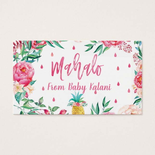 マハロハワイアンベビーシャワーサンキューカード (正面)