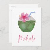 マハローハワイ行き先リゾートシャワーサンキュー ポストカード (正面/裏面)