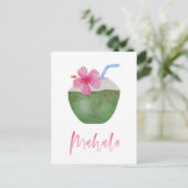 マハローハワイ行き先リゾートシャワーサンキュー ポストカード (スタンド正面)