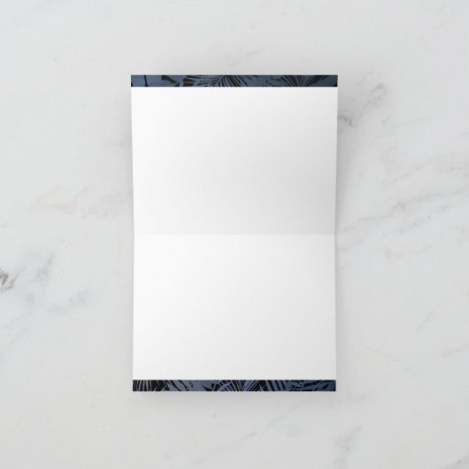 マハロ海軍の熱帯のヤシの葉の書道のスクリプト サンキューカード (内部)