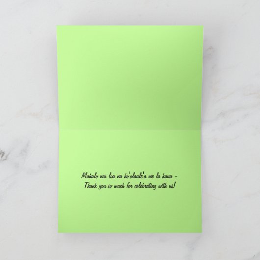 マハロ・ハワイアン・ホワイト・ハイビスカス・セレブレーション サンキューカード (内部)