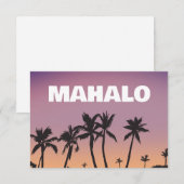 マハロ ハワイ 夕焼け ヤシの木 グラデーション ポストカード (正面/裏面)